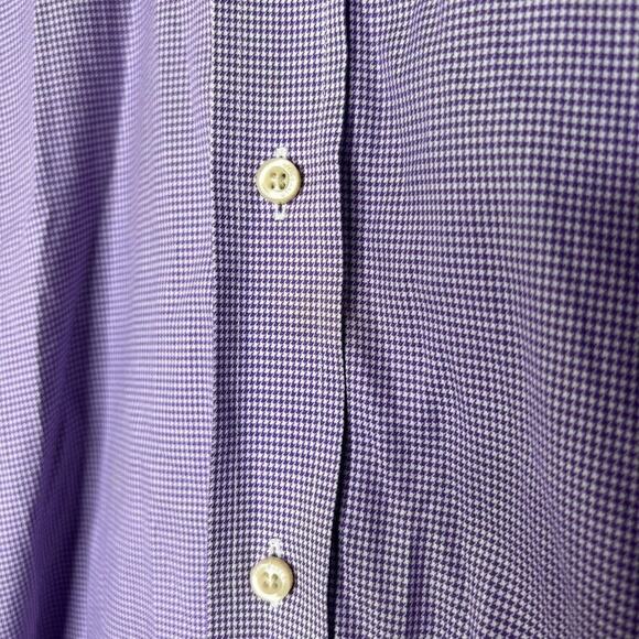 Ted Baker Endurance Men's 15 Purple Dress Shirt Geometric Contrast Cuffs Slim - Picture 3 of 9
